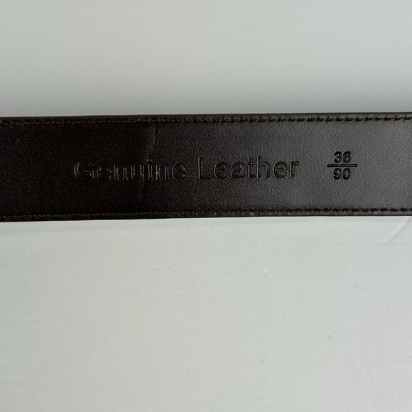 Alfa Perry Belt Mens‎ Genuine Leather Brown Stitched Dress Classic - Picture 7 of 9
